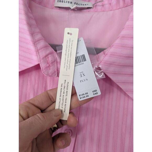 English Factory Striped Shirt Maxi Dress size 2X pink plus size NWTs Anthro - Picture 9 of 12